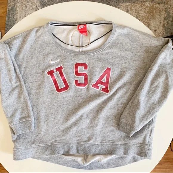 Nike Olympic Team USA Cropped Sweatshirt Medium - Picture 3 of 9